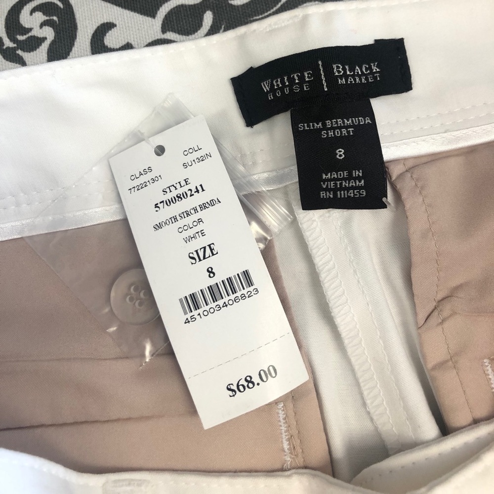 White House Black Market White Shorts NWT